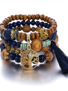 Boho Style Multi-layered Wooden Beaded Bracelet