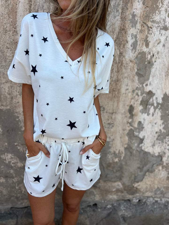 Comfortable Star Print Set