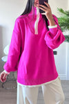 Women's Casual Solid Color Zipper Neck Sweater