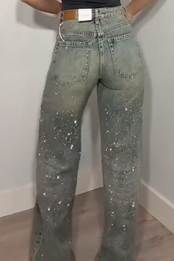 Women's Cool Rhinestone Jeans