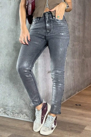 Women's Casual Tight Silver Jeans