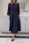 Women's Elegant Pleated Patchwork Dress