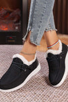 Women's round-toe lace-up plus velvet warm furry women's shoes