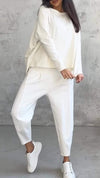 Casual Round Neck Long Sleeve Two Piece Suit