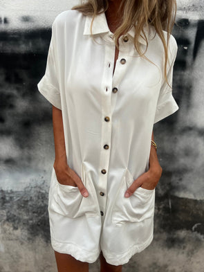 Comfortable Long Shirt In Cotton and Linen