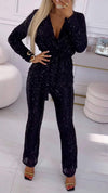 Women's Sequined Lapel Suit