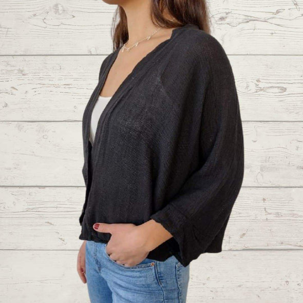 Women's Casual Cotton and Linen Cardigan Jacket