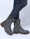 Vintage Casual Buckle Design Riding Boots