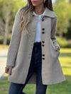 Women's Solid Color Lapel Woolen Jacket