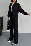 Women's Round Neck Hot Diamond Zipper Casual Sweatshirt Suit