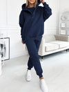 (S-5XL) Plus Size Casual Hooded Sweatshirt Sports Two-piece Suit