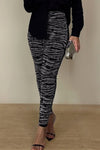 Women's Rhinestone Zebra Print Leggings