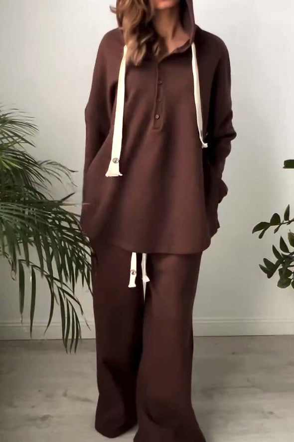 Women's Half Button Hooded Track Suit