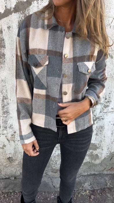 Casual Lapel Plaid Coat