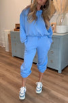 Women's Casual Hooded Sweatshirt Two-piece Set