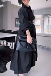 Women's casual puff sleeve long sleeve shirt dress