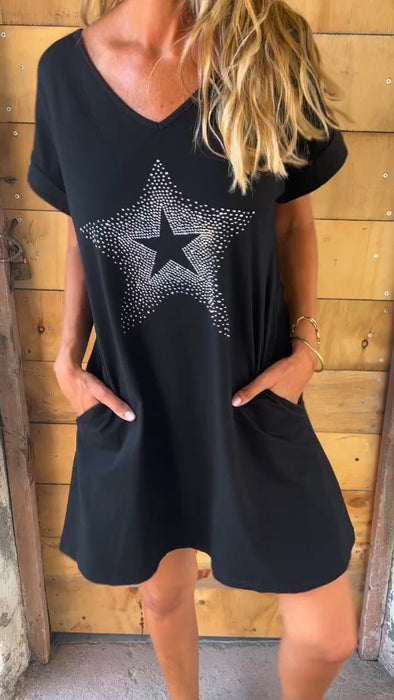 Star Hot Diamond Design Dress