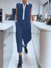 Sleeveless Contrast Color Women's Jumpsuit