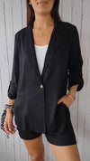 Faux Denim Comfortable Long Coat Shirt