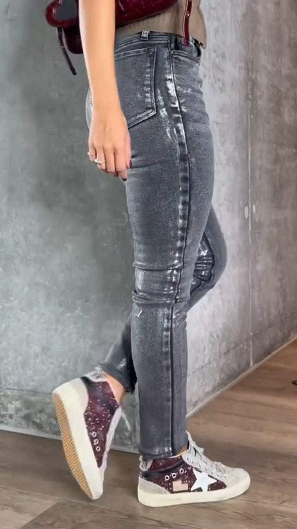 Women's Casual Tight Silver Jeans