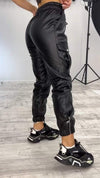 Women's Double Pocket Stylish Leather Pants