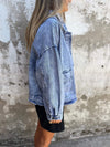 Women's Hooded Denim Long Sleeve Jacket