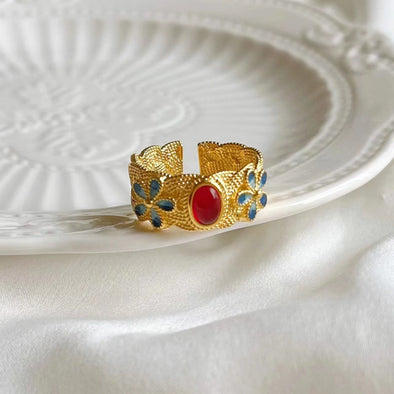 Filigree Inlaid Twist Antique Style Traditional Open Ring