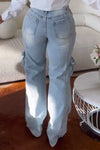 Women's Cool Pearl Distressed Hiking Pocket Denim Pants