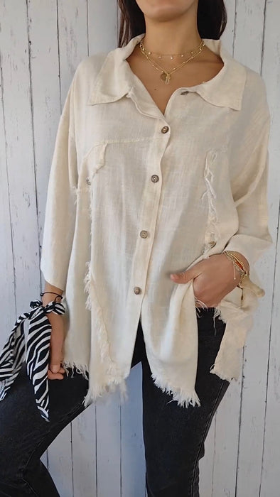 Women's Casual Fringe Design Shirt Top