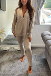 Women's V-neck Single-breasted Knitted Two-piece Suit