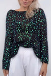 Women's Solid Color Round Neck Pullover Sequined Sweater