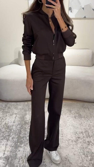 Women's Zipper Slim Fit Fashion Casual Suit