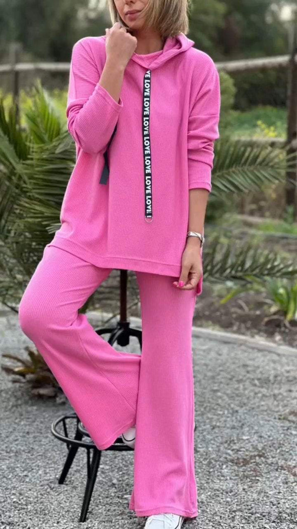 Women's Hooded Slit Casual Comfortable Suit