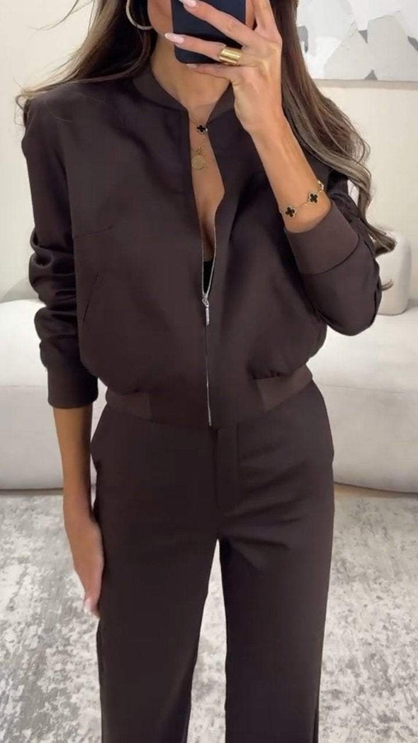 Women's Zipper Slim Fit Fashion Casual Suit