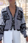 Women's Fashion Sequin Zipper Cardigan Sweater