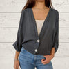 Women's Casual Cotton and Linen Cardigan Jacket