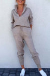 Women's casual half zip solid color suit