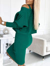 Women's Round Neck Long Sleeve Casual Sports Suit Dress