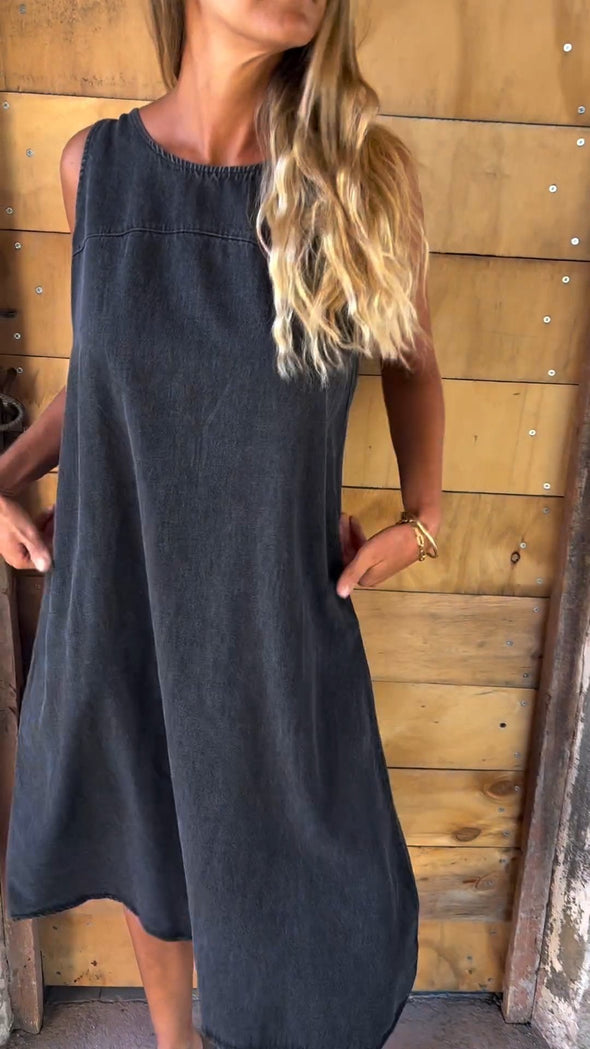 Denim Backless Dress