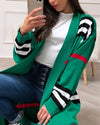 Women's Contrast Color Casual Cardigan