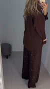 Women's Lapel Long Sleeve Sequin Fashion Suit