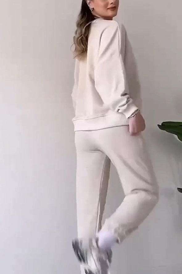 Women's Casual Off-shoulder Sweatpants Suit