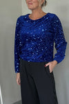 Women's Round Neck Long Sleeve Sequined Party Top