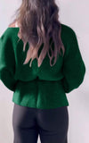 Women's casual belted woolen cardigan