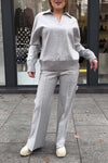 Women's casual solid color sweatpants suit