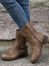 Vintage Casual Buckle Design Riding Boots