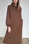 Women's Casual Solid Color Slit Hooded Sports Dress