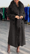 Women's Woolen Long Coat with Large Lapel