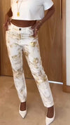 Women's Gold-stamped Straight Fashion Trousers