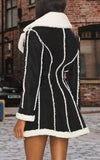 Women's Elegant Composite Plush Contrast Color Slim Fit Jacket